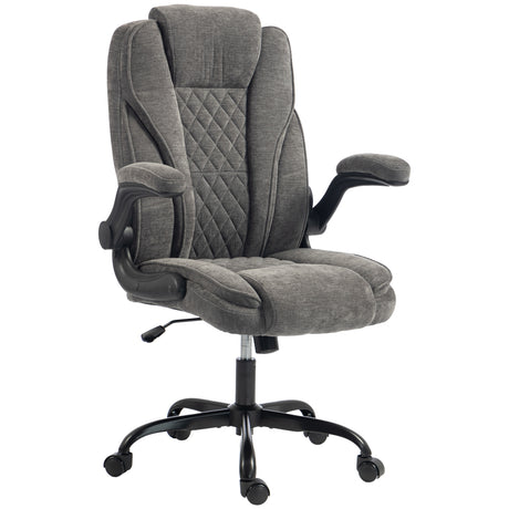 Linen Fabric Home And Office Chair 66cm Wide - Velmora