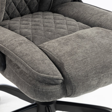 Linen Fabric Home And Office Chair 66cm Wide - Velmora