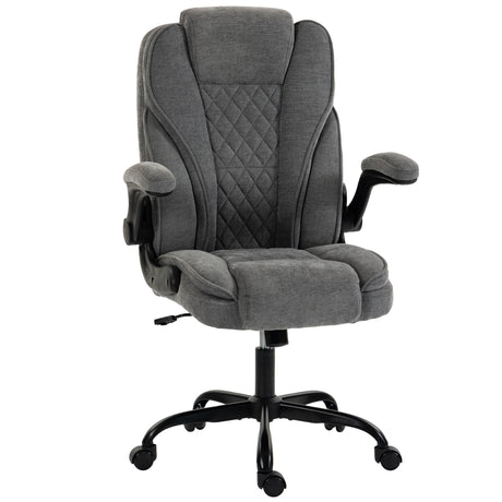Linen Fabric Home And Office Chair 66cm Wide - Velmora