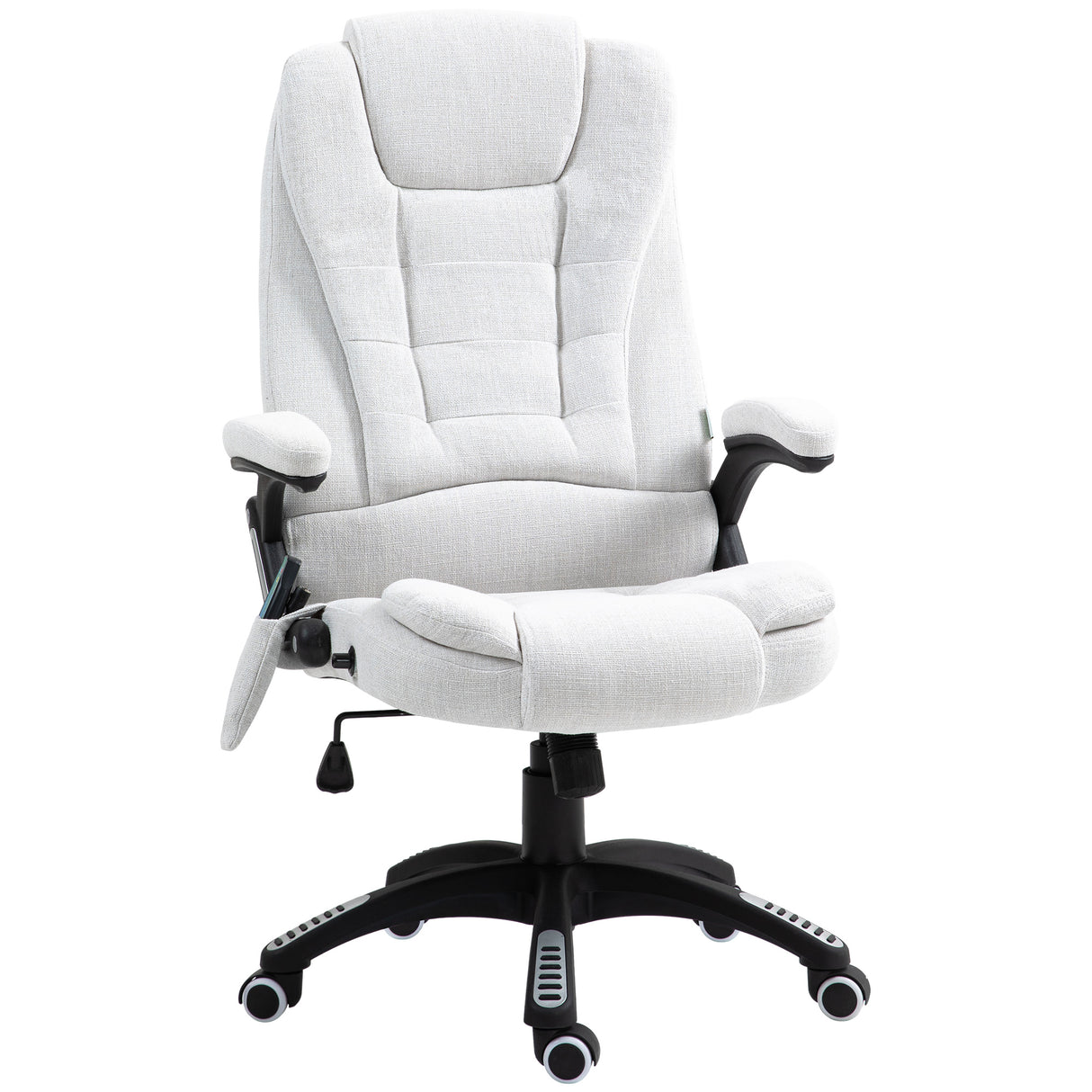 Linen Fabric Home And Office Chair 67cm Wide With Armrest - Velmora
