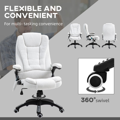 Linen Fabric Home And Office Chair 67cm Wide With Armrest - Velmora