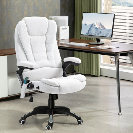Linen Fabric Home And Office Chair 67cm Wide With Armrest - Velmora