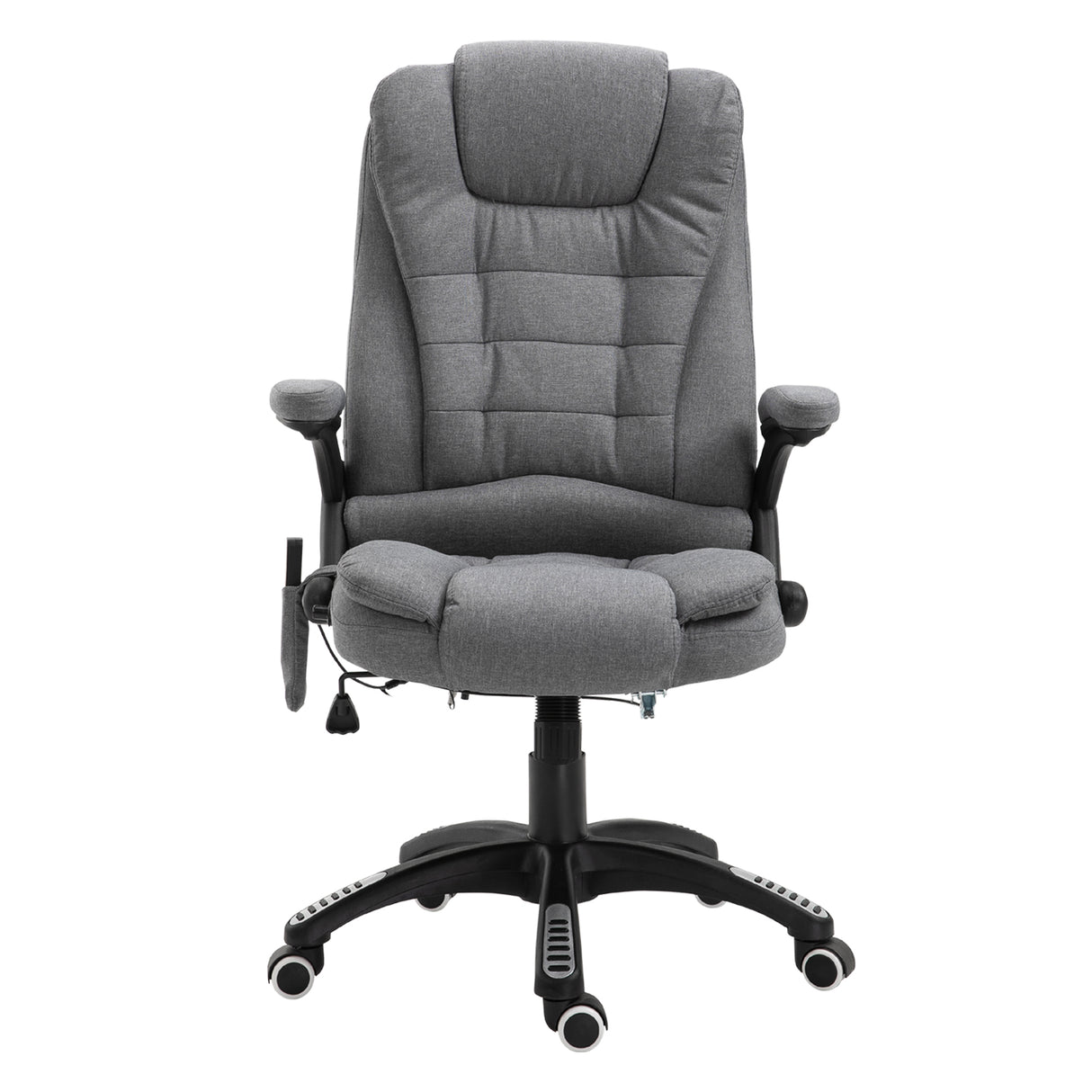 Linen Fabric Home And Office Chair 67cm Wide With Armrest - Velmora