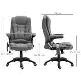 Linen Fabric Home And Office Chair 67cm Wide With Armrest - Velmora