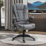 Linen Fabric Home And Office Chair 67cm Wide With Armrest - Velmora