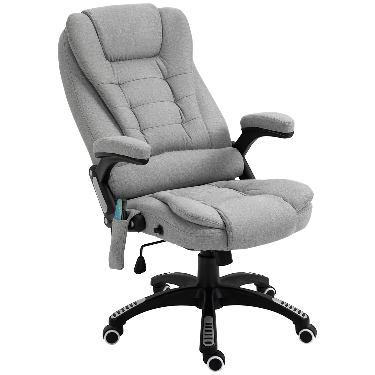 Linen Fabric Home And Office Chair 67cm Wide With Armrest - Velmora