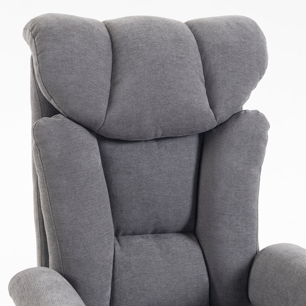 Linen Fabric Home And Office Chair 75cm Wide With Footrest - Velmora