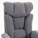 Linen Fabric Home And Office Chair 75cm Wide With Footrest - Velmora