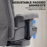 Linen Fabric Home And Office Chair 75cm Wide With Footrest - Velmora