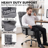Linen Fabric Home And Office Chair 75cm Wide With Footrest - Velmora