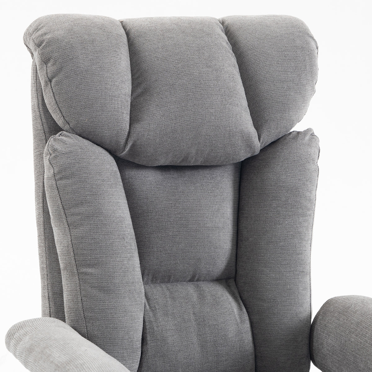 Linen Fabric Home And Office Chair 75cm Wide With Footrest - Velmora