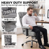 Linen Fabric Home And Office Chair 75cm Wide With Footrest - Velmora