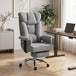 Linen Fabric Home And Office Chair 75cm Wide With Footrest - Velmora