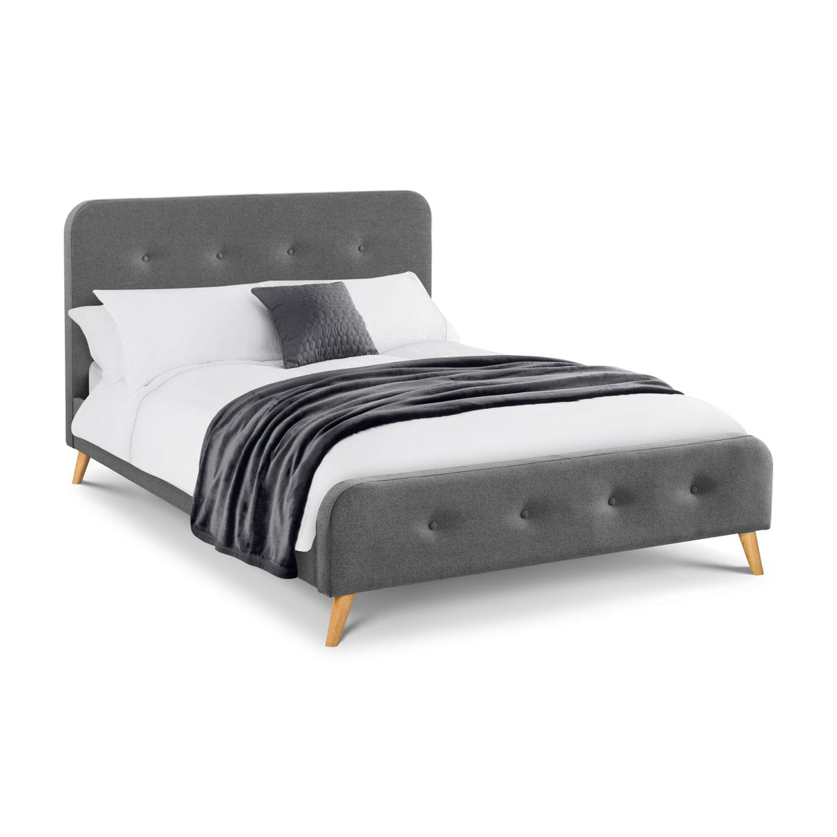 Linen Fabric King Size Bed - Astrid