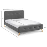 Linen Fabric King Size Bed - Astrid