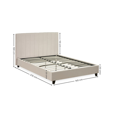 Linen Fabric King Size Bed - Aylen