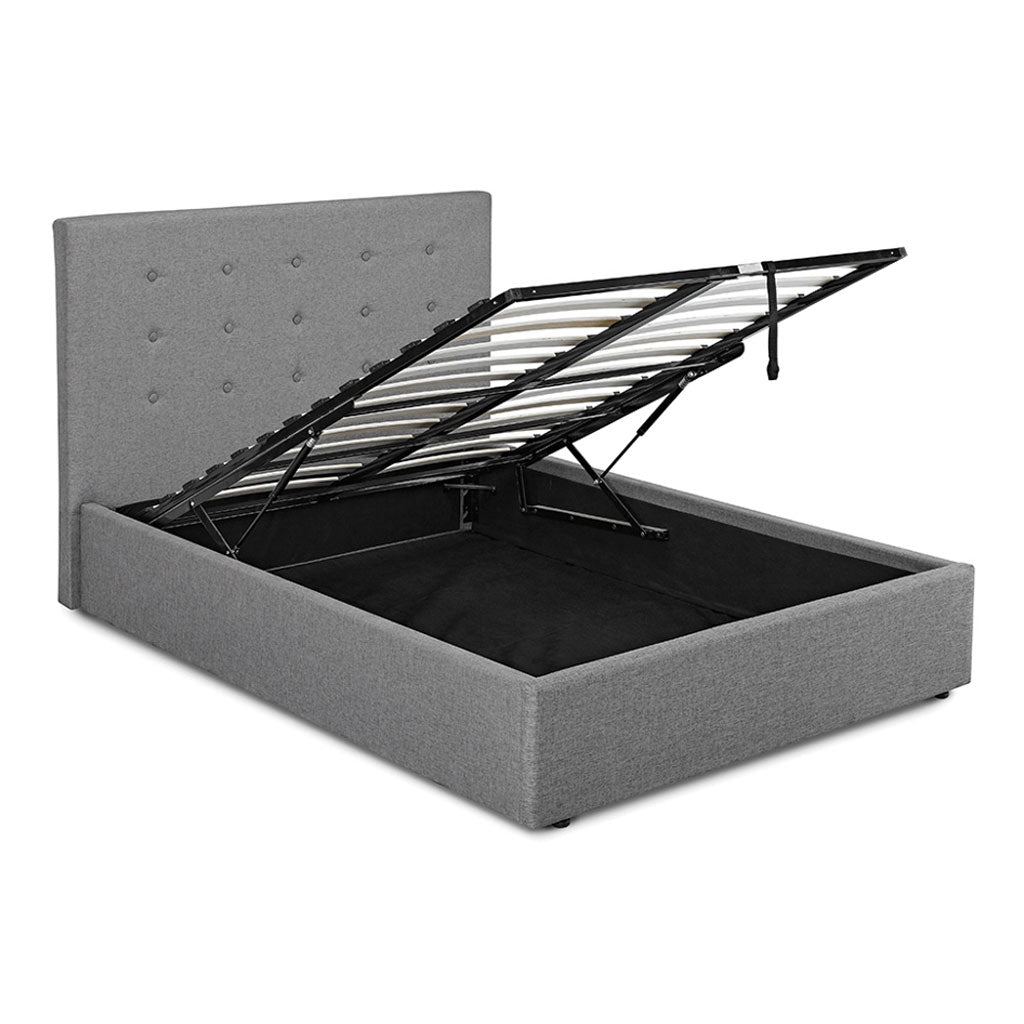 Linen Fabric King Size Ottoman Storage Bed - Lucca