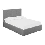 Linen Fabric King Size Ottoman Storage Bed - Lucca