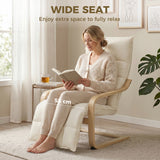 Linen Fabric Lounge Chair 66cm Wide With Footrest - Velmora