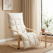 Linen Fabric Lounge Chair 66cm Wide With Footrest - Velmora