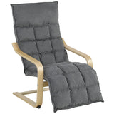 Linen Fabric Lounge Chair 66cm Wide With Footrest - Velmora