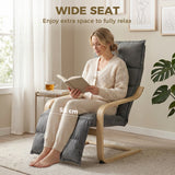 Linen Fabric Lounge Chair 66cm Wide With Footrest - Velmora