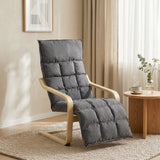 Linen Fabric Lounge Chair 66cm Wide With Footrest - Velmora
