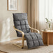 Linen Fabric Lounge Chair 66cm Wide With Footrest - Velmora