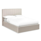 Linen Fabric Ottoman Storage Double Bed - Aylen