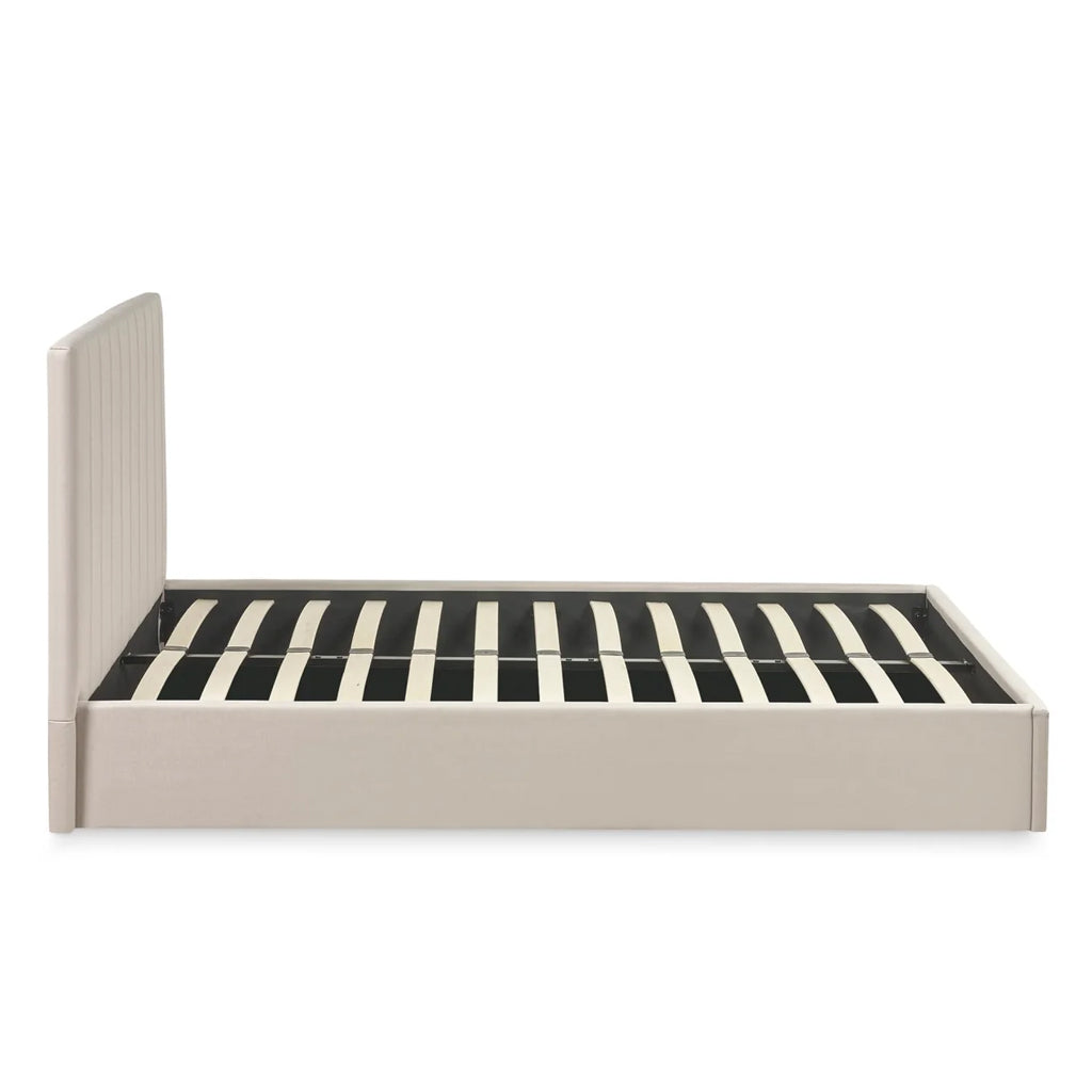 Linen Fabric Ottoman Storage Double Bed - Aylen