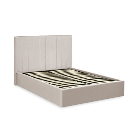 Linen Fabric Ottoman Storage Double Bed - Aylen
