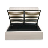 Linen Fabric Ottoman Storage Double Bed - Aylen