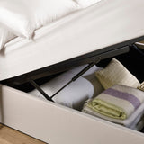 Linen Fabric Ottoman Storage Double Bed - Aylen