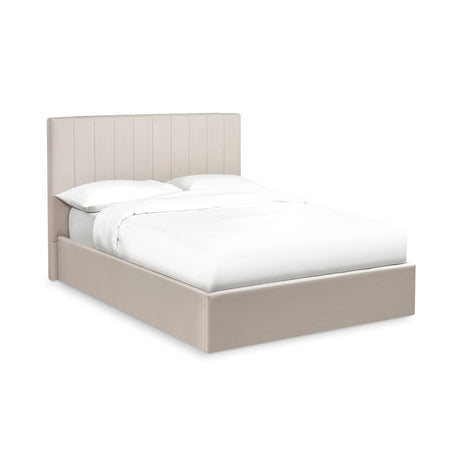 Linen Fabric Ottoman Storage King Size Bed - Aylen