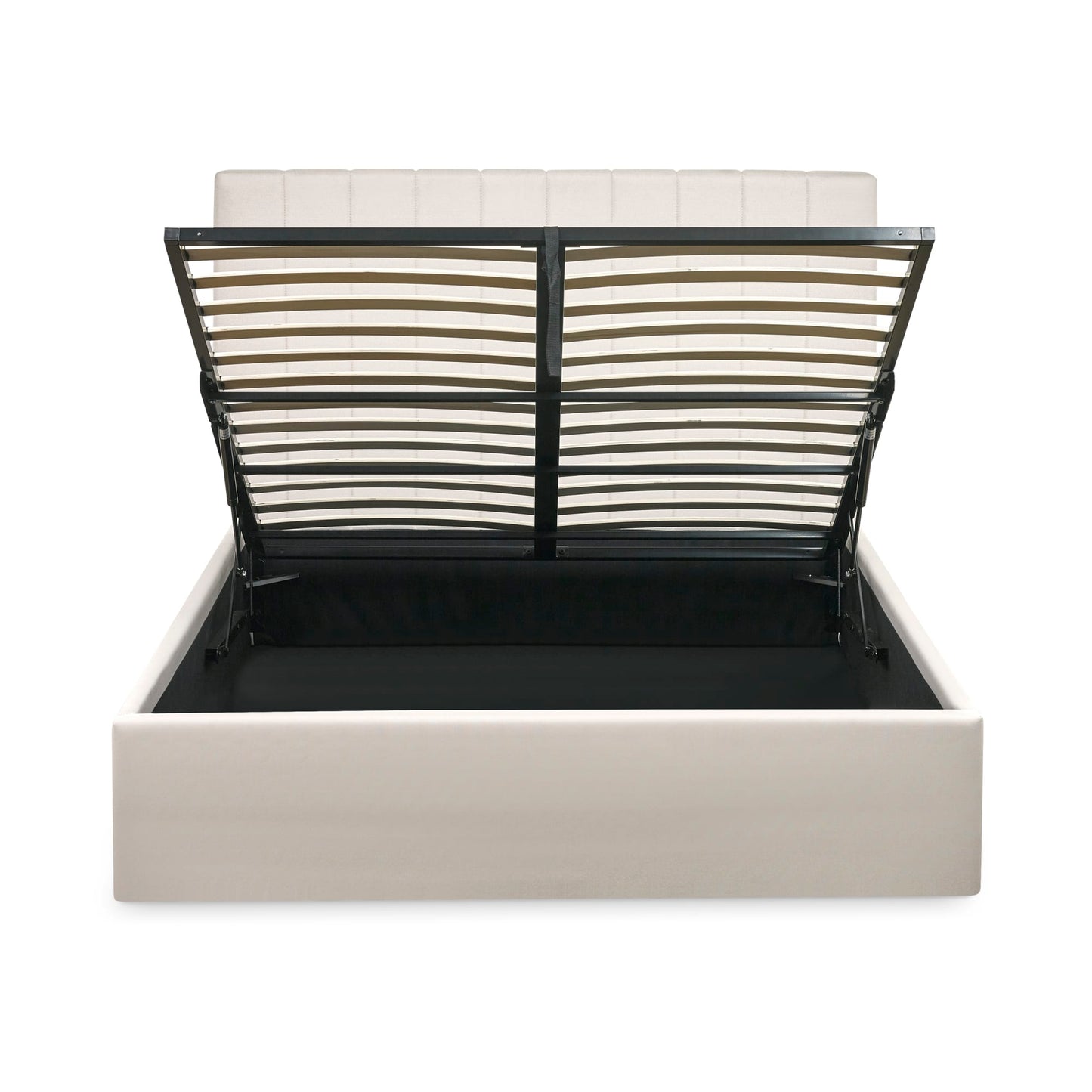 Linen Fabric Ottoman Storage King Size Bed - Aylen