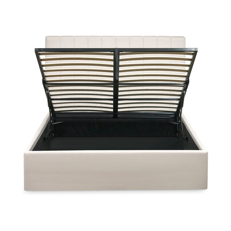 Linen Fabric Ottoman Storage King Size Bed - Aylen