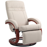 Linen Fabric Recliner Chair 100cm Wide With Footstool - Velmora