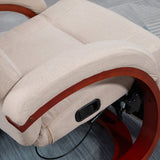 Linen Fabric Recliner Chair 100cm Wide With Footstool - Velmora