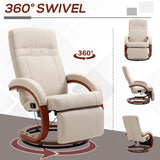 Linen Fabric Recliner Chair 100cm Wide With Footstool - Velmora