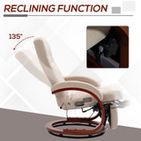 Linen Fabric Recliner Chair 100cm Wide With Footstool - Velmora