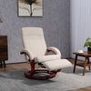 Linen Fabric Recliner Chair 100cm Wide With Footstool - Velmora