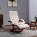 Linen Fabric Recliner Chair 100cm Wide With Footstool - Velmora
