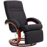 Linen Fabric Recliner Chair 100cm Wide With Footstool - Velmora