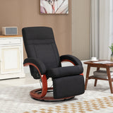 Linen Fabric Recliner Chair 100cm Wide With Footstool - Velmora