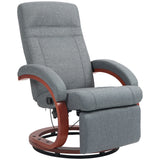 Linen Fabric Recliner Chair 100cm Wide With Footstool - Velmora