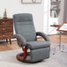 Linen Fabric Recliner Chair 100cm Wide With Footstool - Velmora