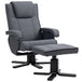 Linen Fabric Recliner Chair 67cm Wide With Footstool - Velmora