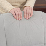 Linen Fabric Recliner Chair 73cm Wide With Footstool And Wooden Base - Velmora