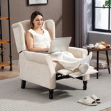 Linen Fabric Recliner Chair 76cm Wide With Footrest - Velmora