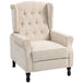 Linen Fabric Recliner Chair 76cm Wide With Footrest - Velmora